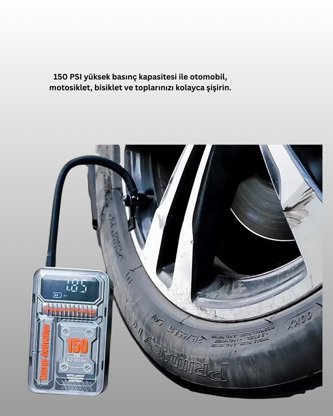 Çok Fonksiyonlu Araç, Bisiklet, Top Uyumlu Elektrikli Hava Pompası