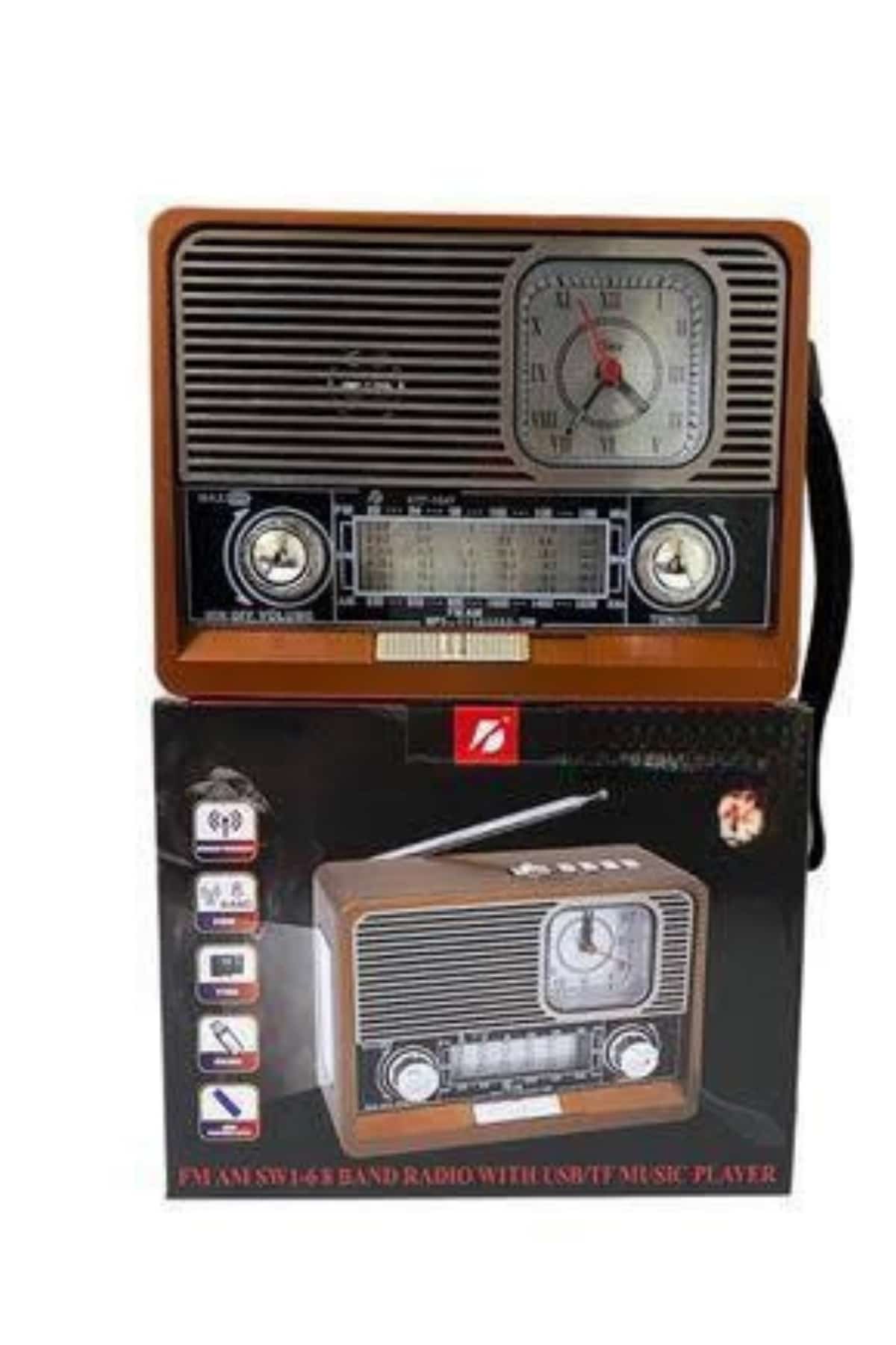 Nostaljik Vintage Radyo Taşınabilir Bluetooth Bağlantılı Hoparlör Radyo