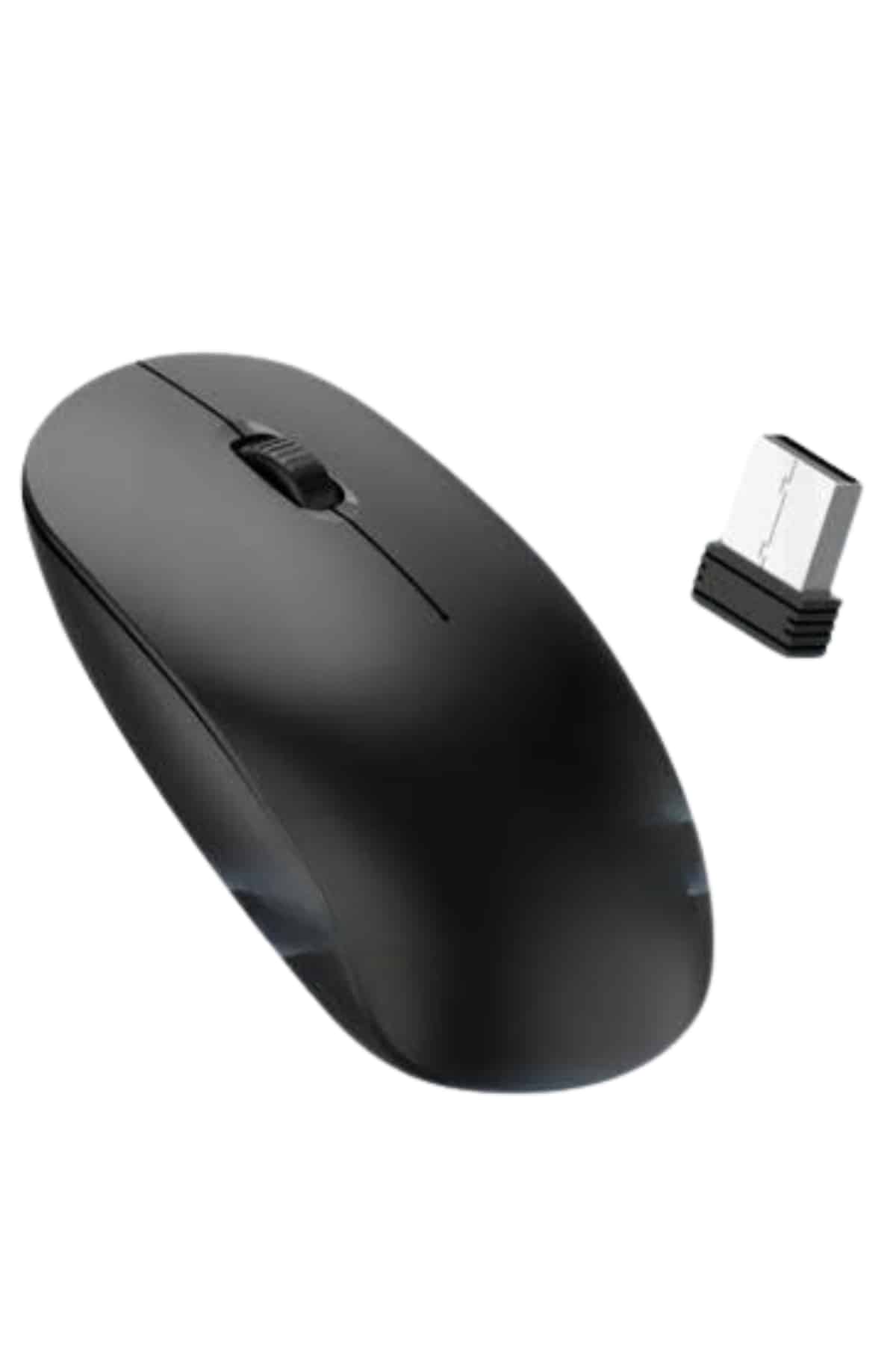 Siyah Kablosuz Mouse Wireless Mouse Minimal Tasarım