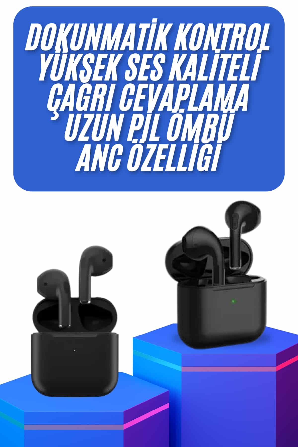 Kablosuz Bluetooth Kulaklık TWS Pro5 Kulaklık ANC Özelliği Dokunmatik Kontrol