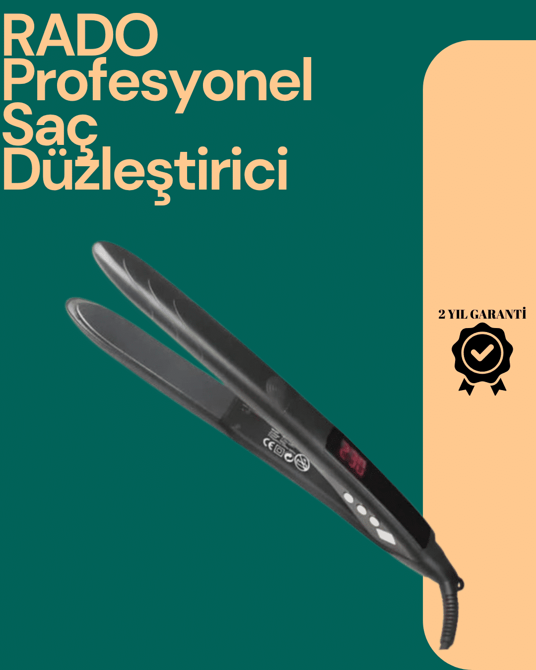 Isı Ayarlı Profesyonel Saç Düzleştirici – Titanyum Seramik Plaka