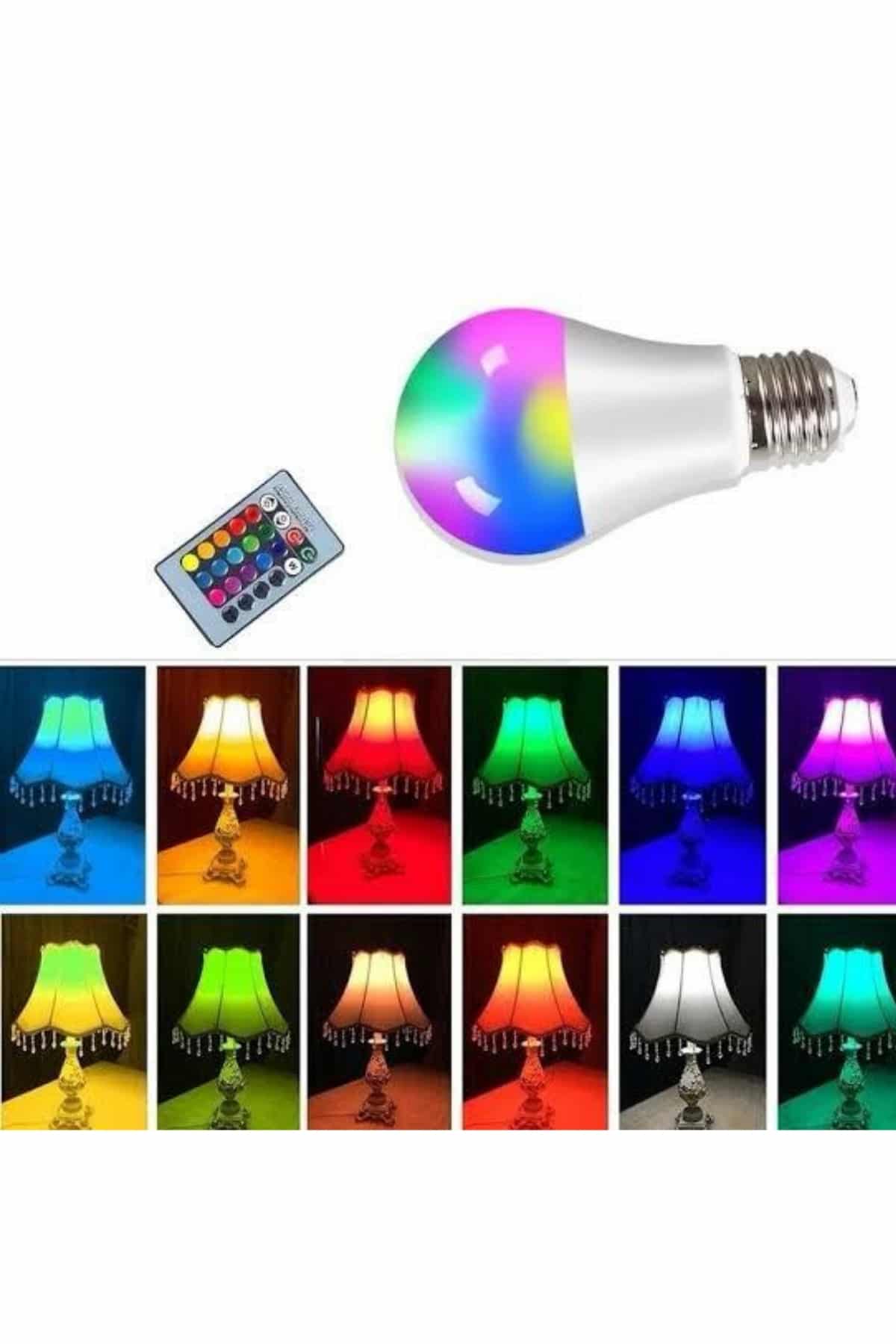 Ambiyans Aydınlatma RGB Led Lamba Kumandalı Renk Değiştirebilen