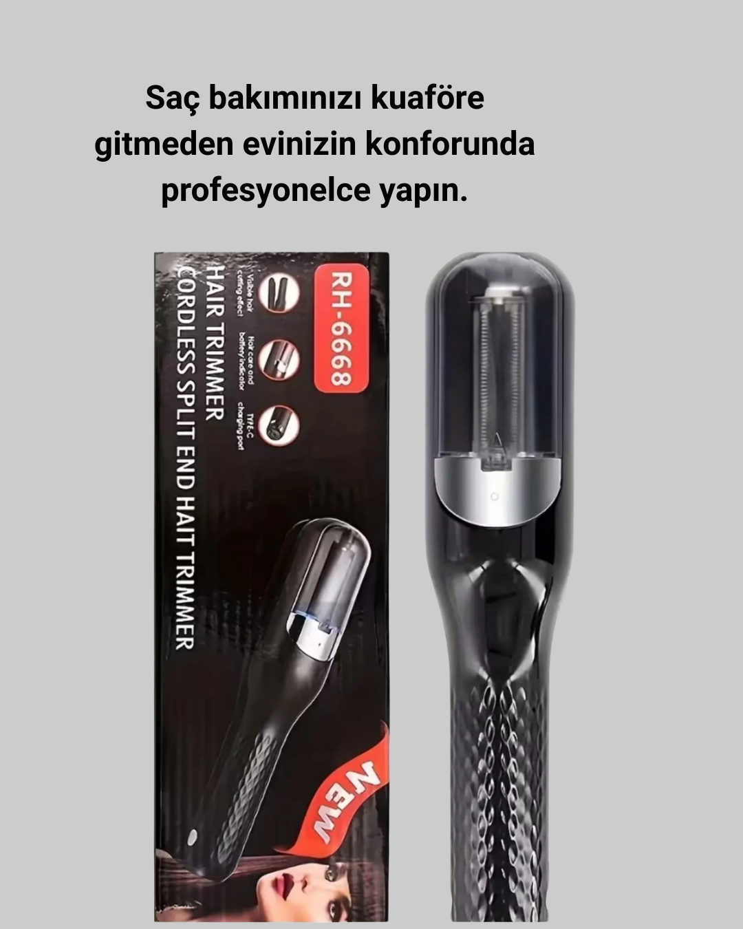 RH-6668 Şarjlı Taşınabilir Otomatik Saç Düzeltici Elektrikli Saç Kesme Makinesi