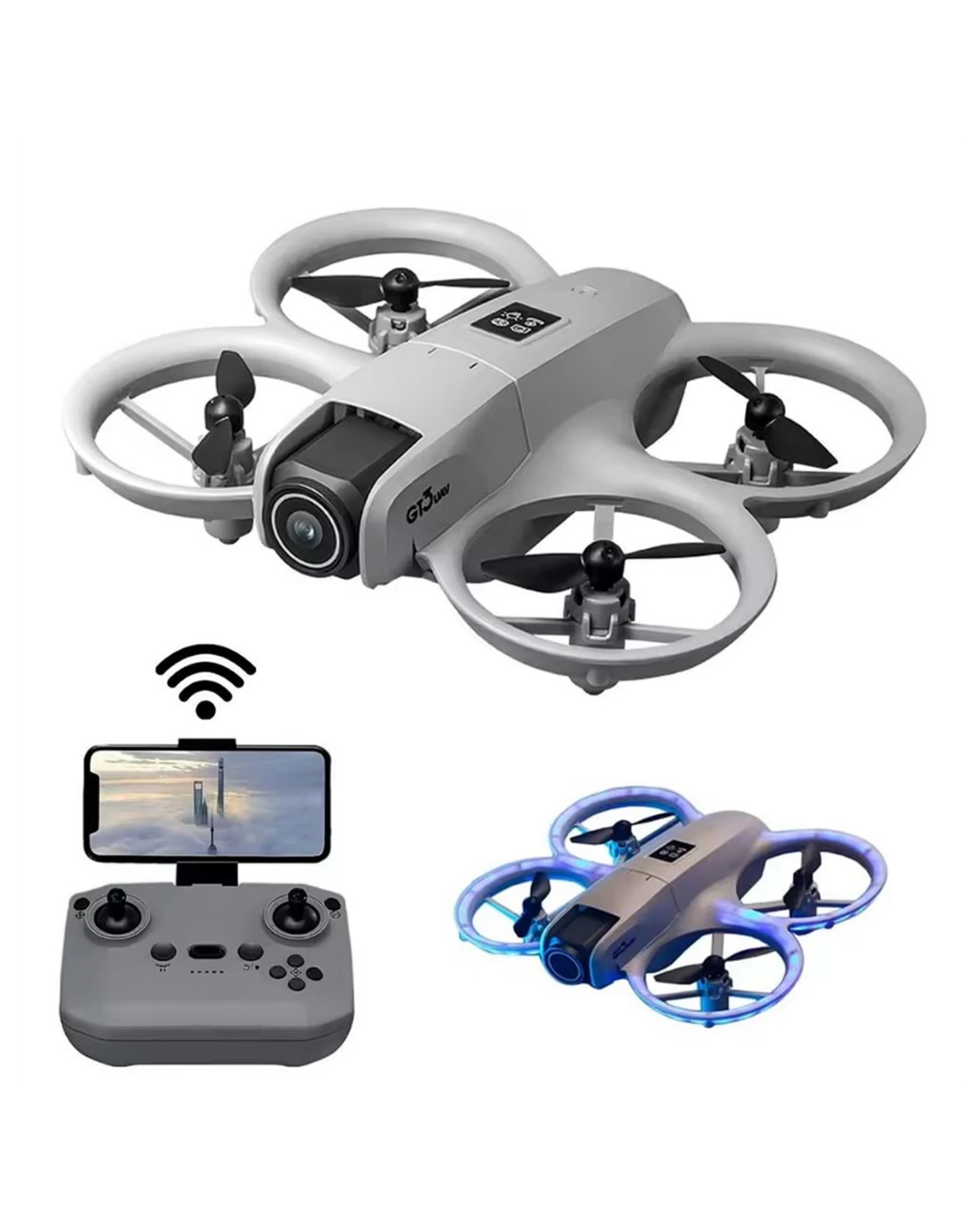 Işıklı Mini Drone Uzun Şarj Süreli ve Yedek Pervane Setli
