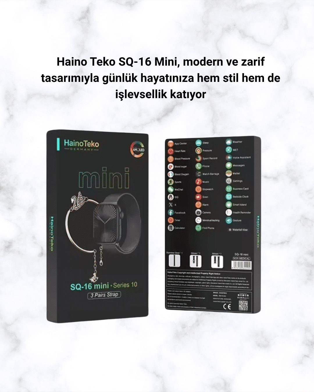 SQ-16 Mini Series 10 Akıllı Saat | Spor Modları, Bildirim ve Müzik Kontrolü
