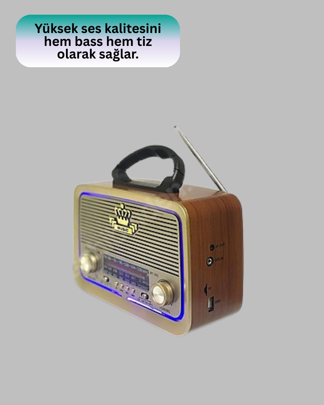 Bluetooth Özellikli Nostalji Radyo 3 Bant AM SW