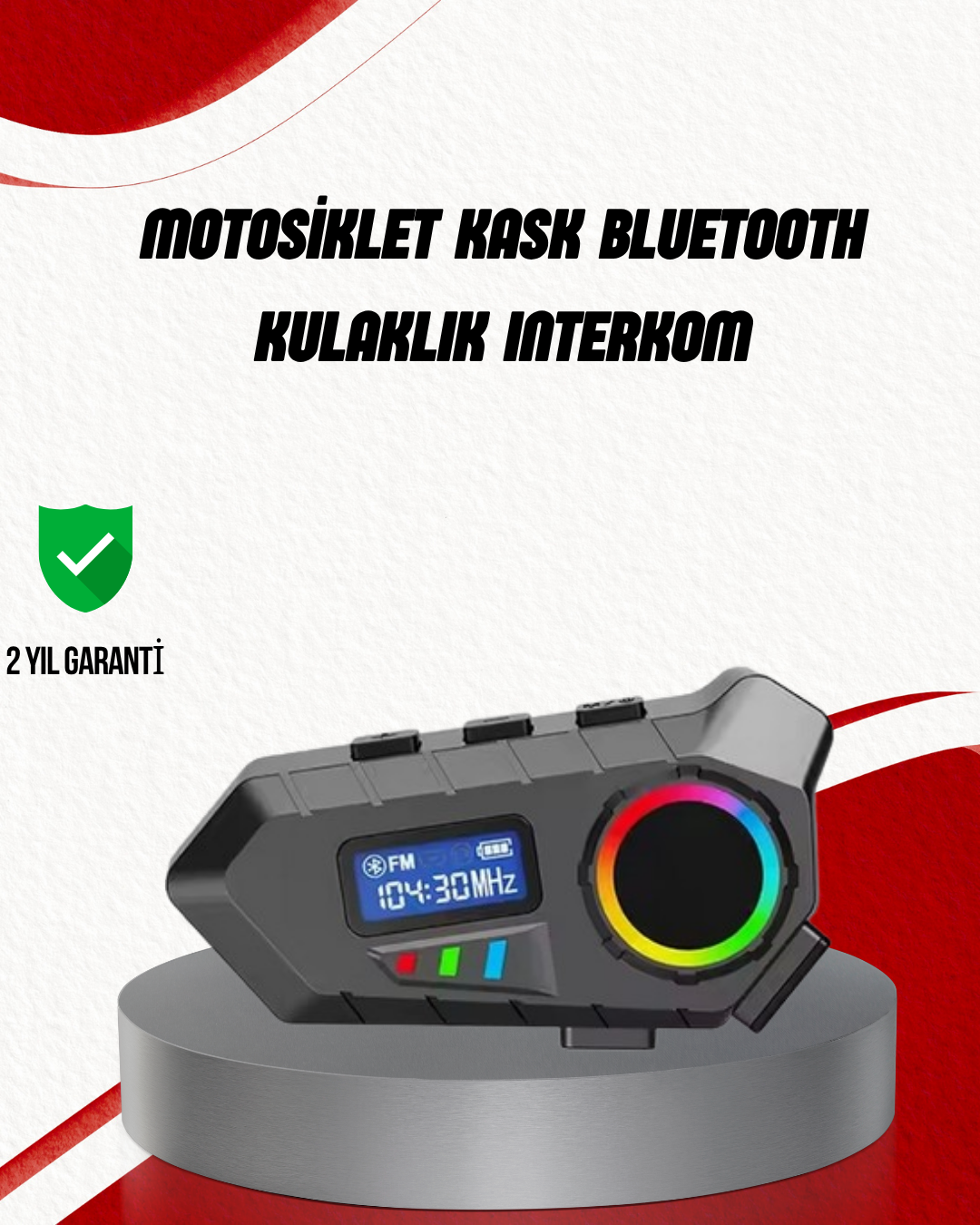 Suya Dayanıklı Bluetooth  İnterkom 5.4 Hoparlör 500mAh Batarya ve Radyo Özellikli
