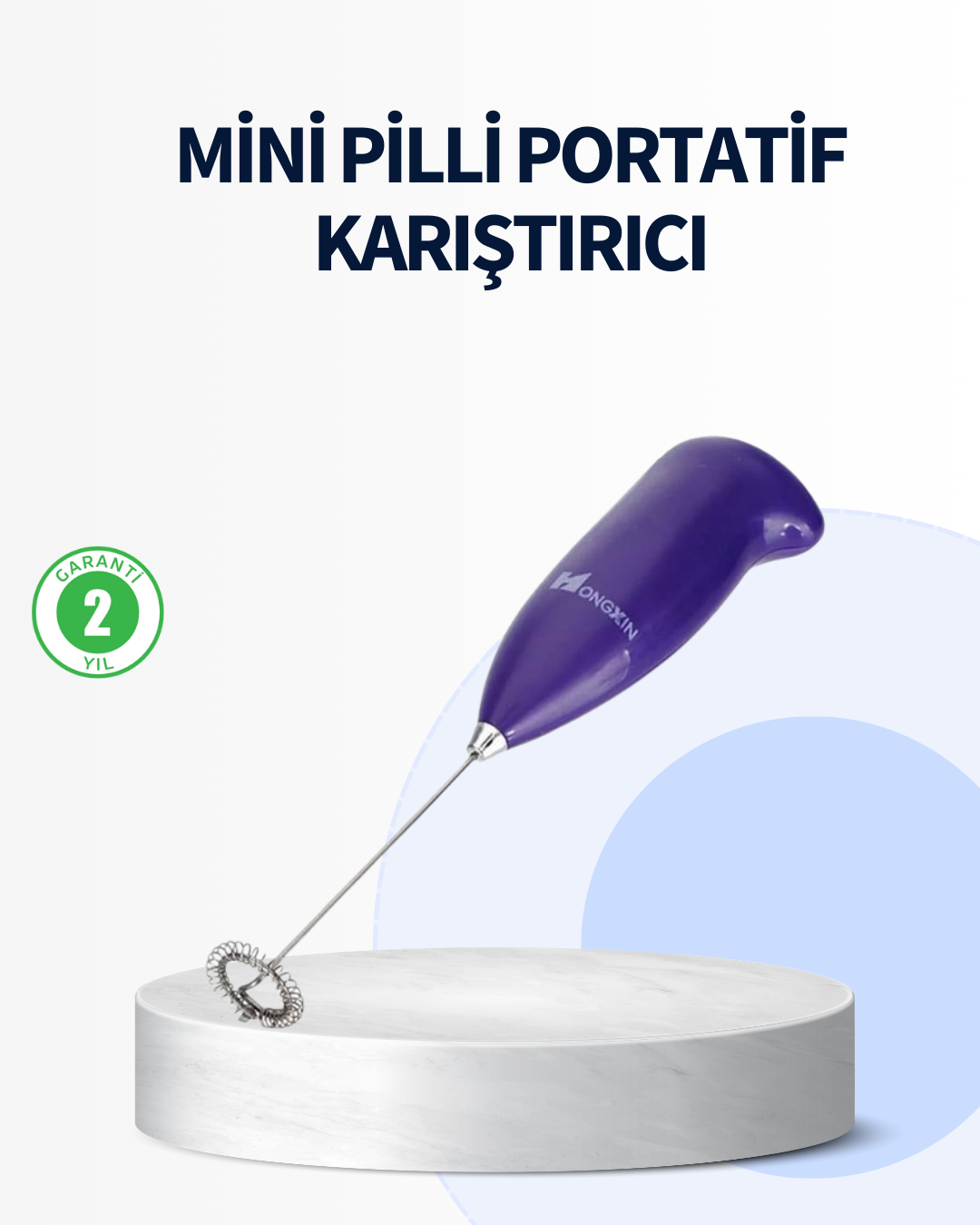 Mini Pilli Portatif Karıştırıcı – Cappuccino, Latte, Frappe ve Kahve Köpürtücü