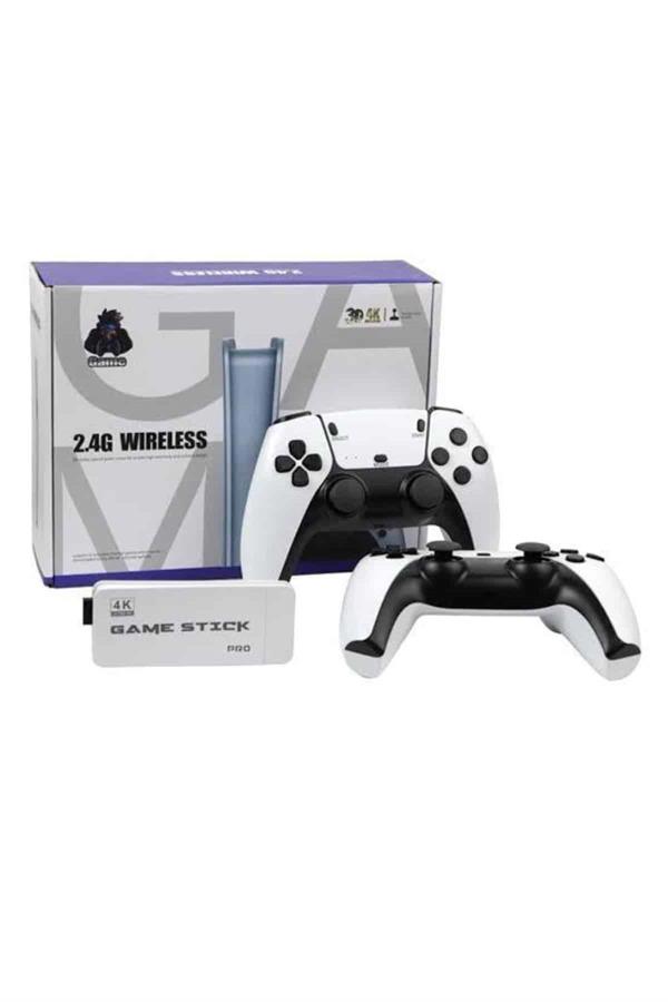 Çift Oyun Kollu 4K HD Ekran Nostaljik 20.000 Oyunlu Beyaz Game Stick