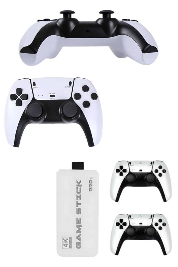 Çift Oyun Kollu 4K HD Ekran Nostaljik 20.000 Oyunlu Beyaz Game Stick