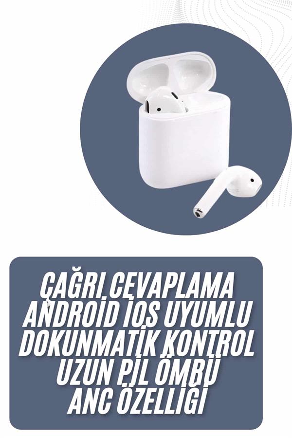 2025 Model Çağrı Cevaplayabilen Bluetooth Kulaklık Beyaz Dokunmatik Kontrol