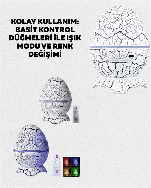 Bluetooth Hoparlör Özellikli 7 Renkli Gece Aydınlatması