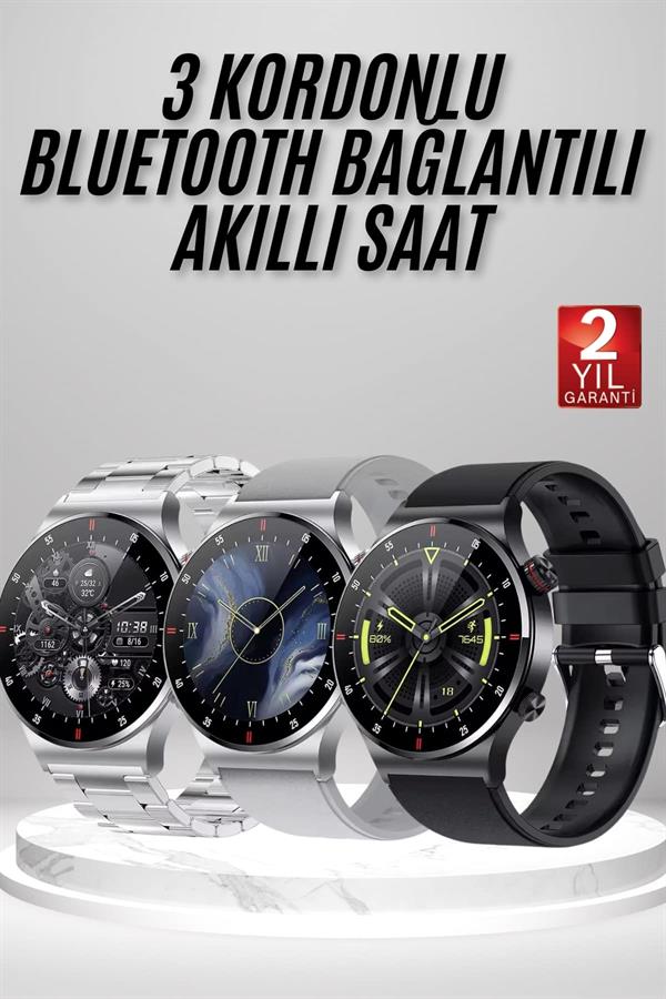 Akıllı Saat Çoklu Kordon Seçeneği Amoled Ekran Çok Fonksiyonlu Bluetooth Bağlantılı