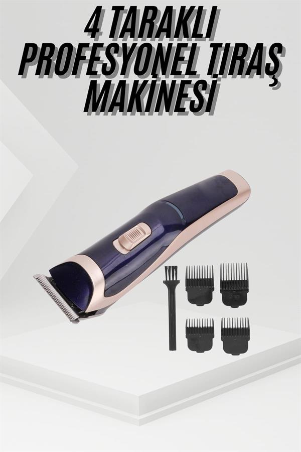 Tıraş Makinesi 4 Başlıklı Paslanmaz Çelik Bıçaklı Tüm Saç Tiplerine Uygun