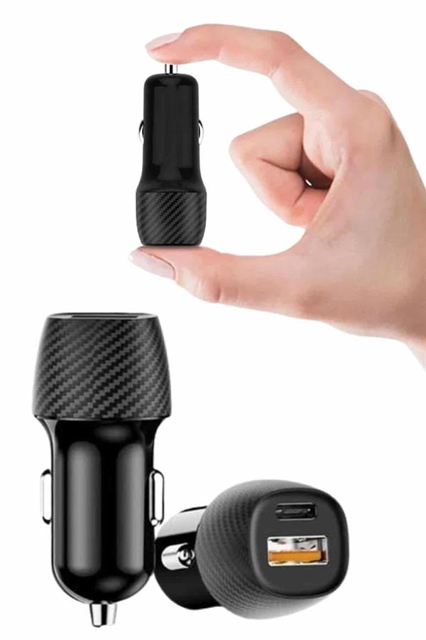Araç İçi Hızlı Şarj Soketi 38W Oto Çakmaklık Type-C Araba Çakmaklık