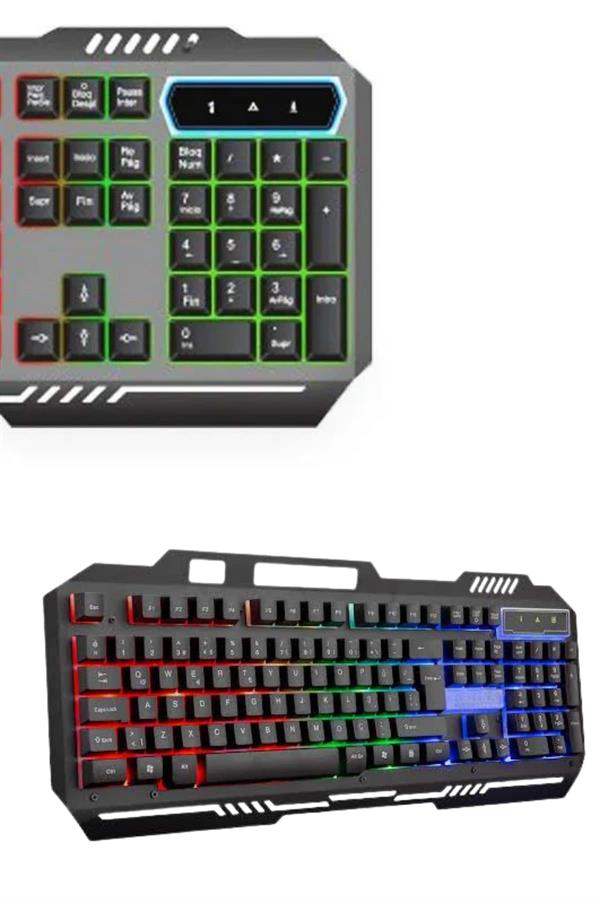 RGB Işıklı Gaming Oyuncu Klavye Q Klavye Mouse Hediyeli