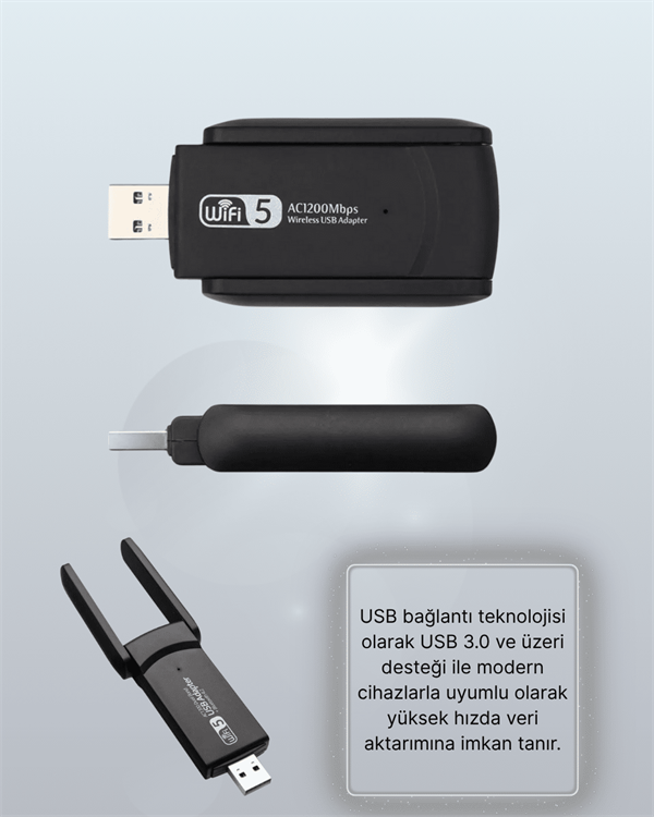 USB WiFi Adaptör – 1200 Mbps Hız