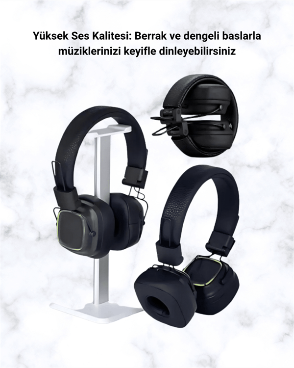 Kablosuz RGB Işıklı Katlanabilir Bluetooth Kulak Üstü Kulaklık