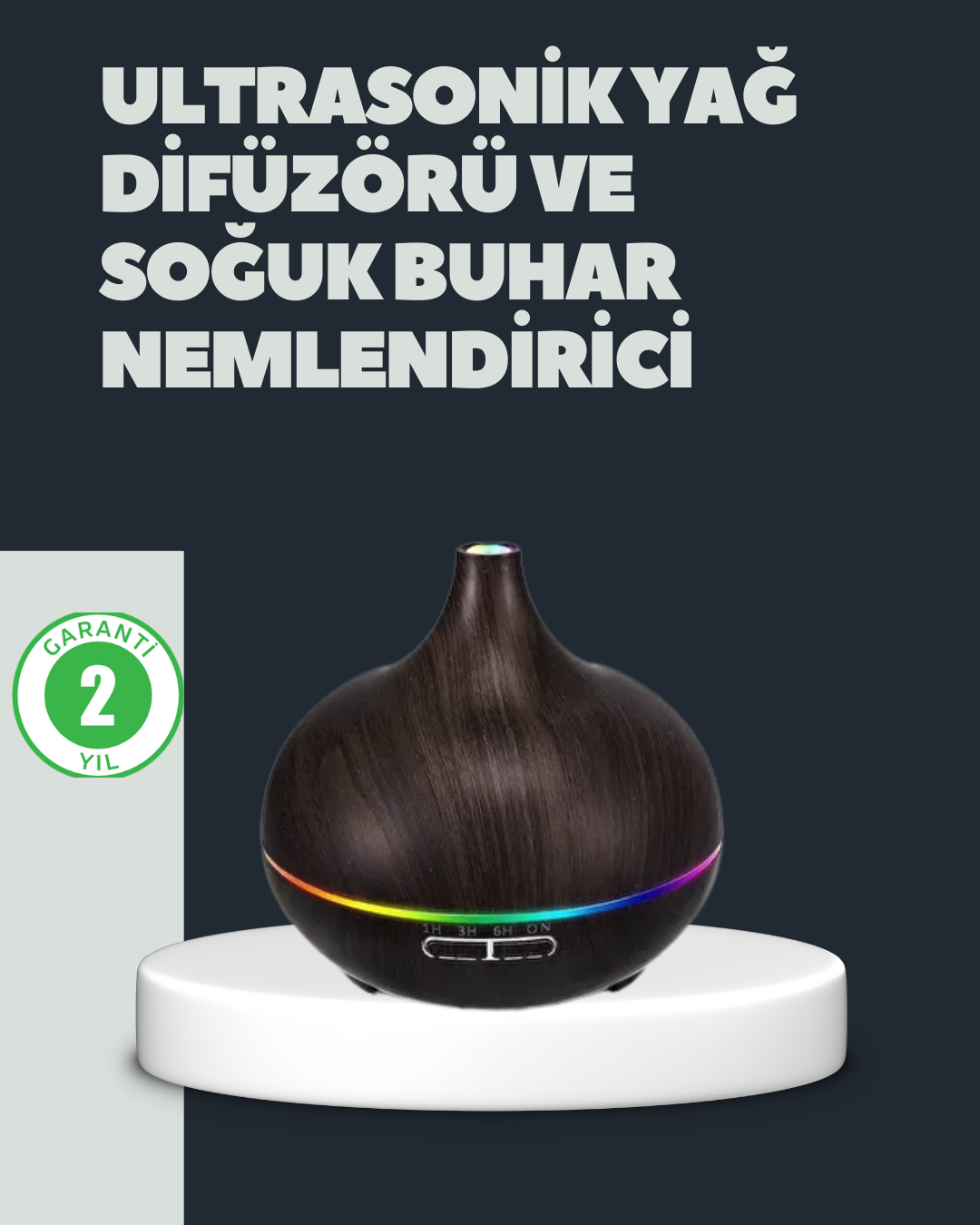 550ML Ultrasonik Hava Nemlendirici ve Aromaterapi Difüzörü