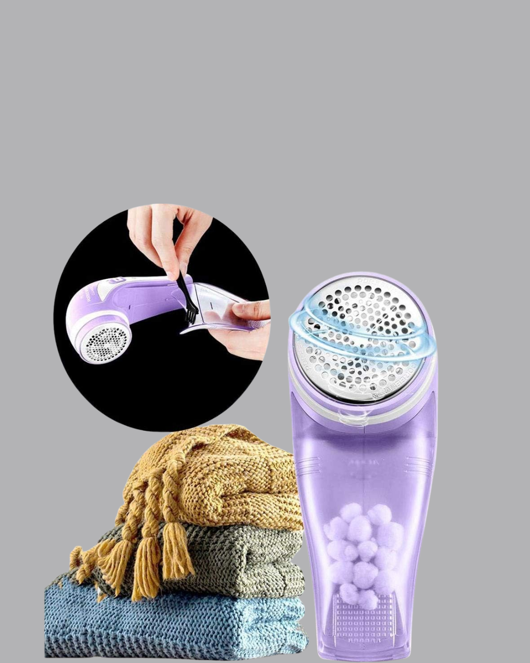 Tüy ve Tiftik Temizleyici – 3 Bıçaklı, 200ml Kapasiteli