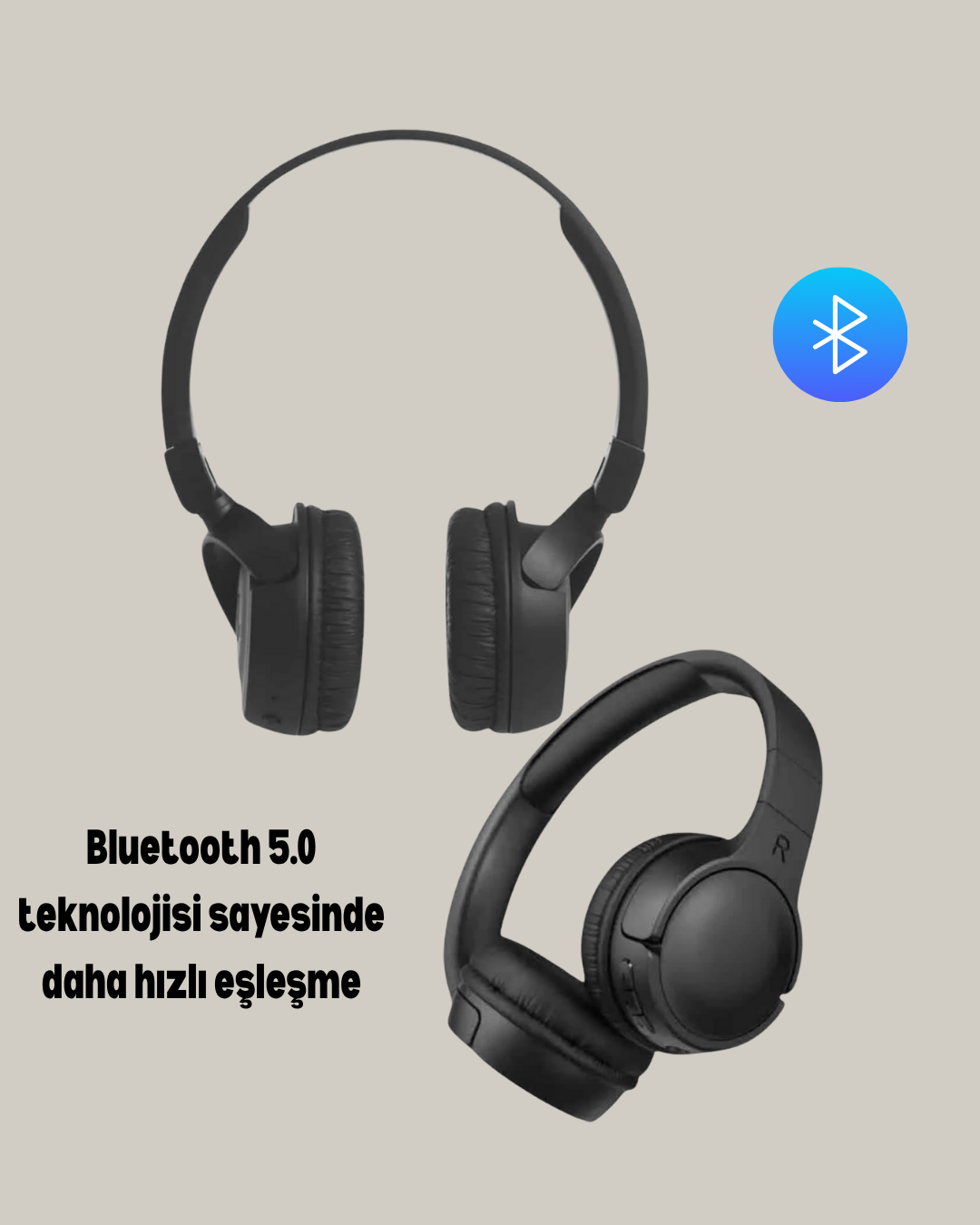 Katlanabilir USB-C Şarjlı Bluetooth Kulaklık