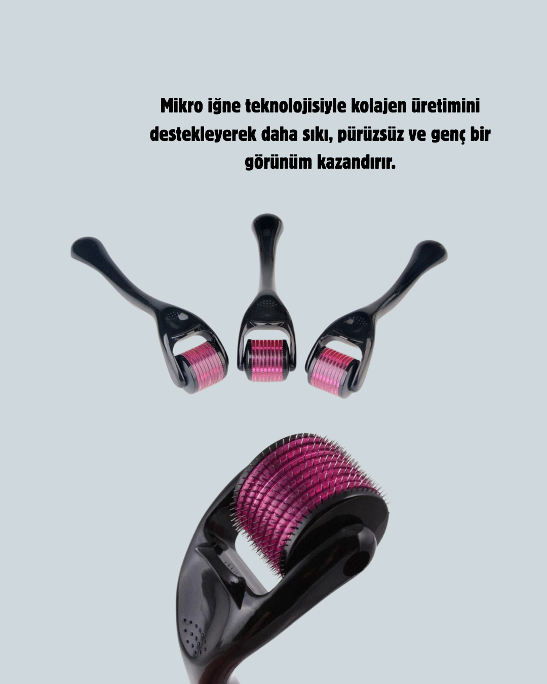 540 İğneli Titanyum Dermaroller Profesyonel Ev Tipi Cilt Yenileme Aparatı