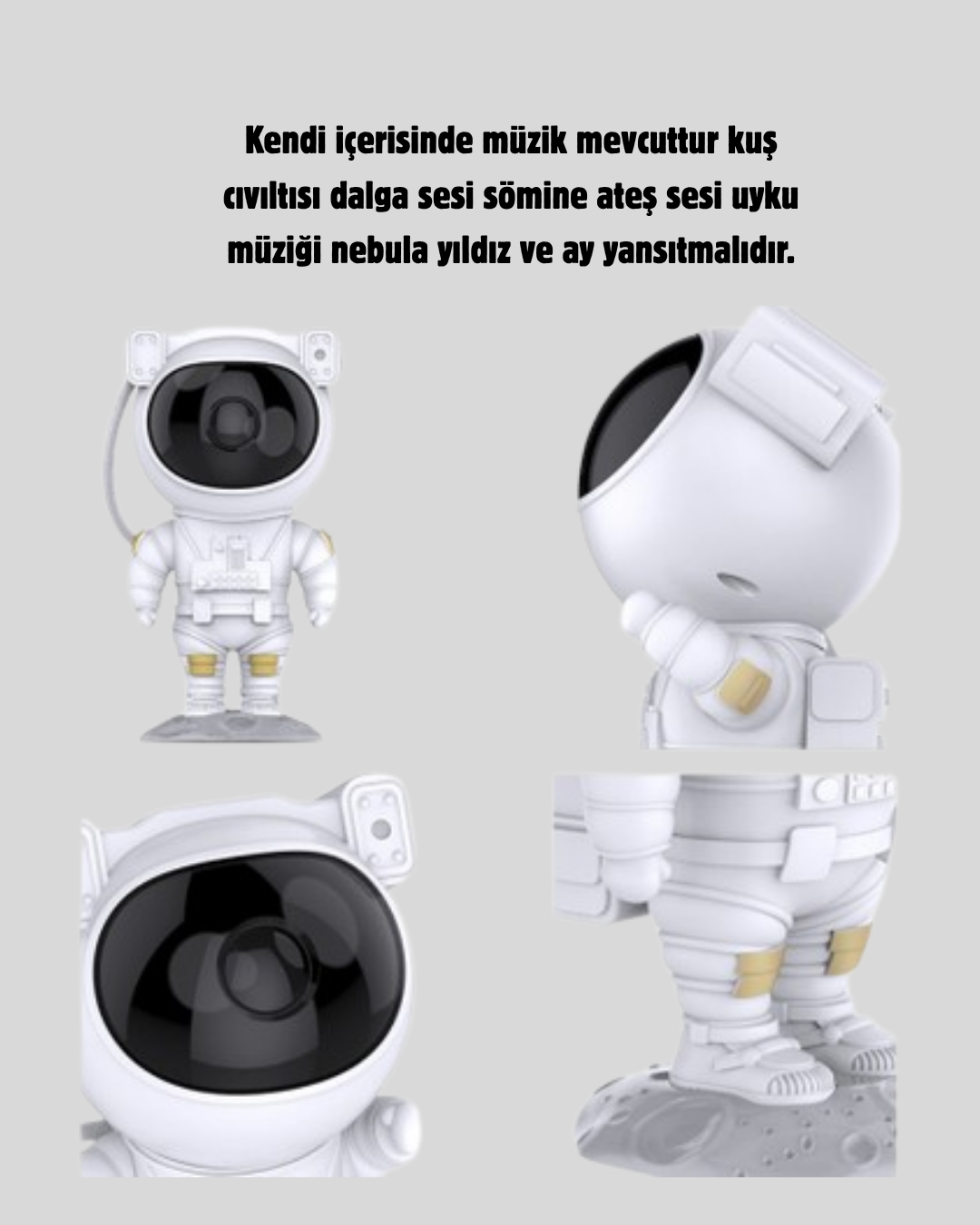 Astronot Galaksi Projeksiyon Lambası Bluetooth Bağlantılı ve Uzaktan Kontrollü