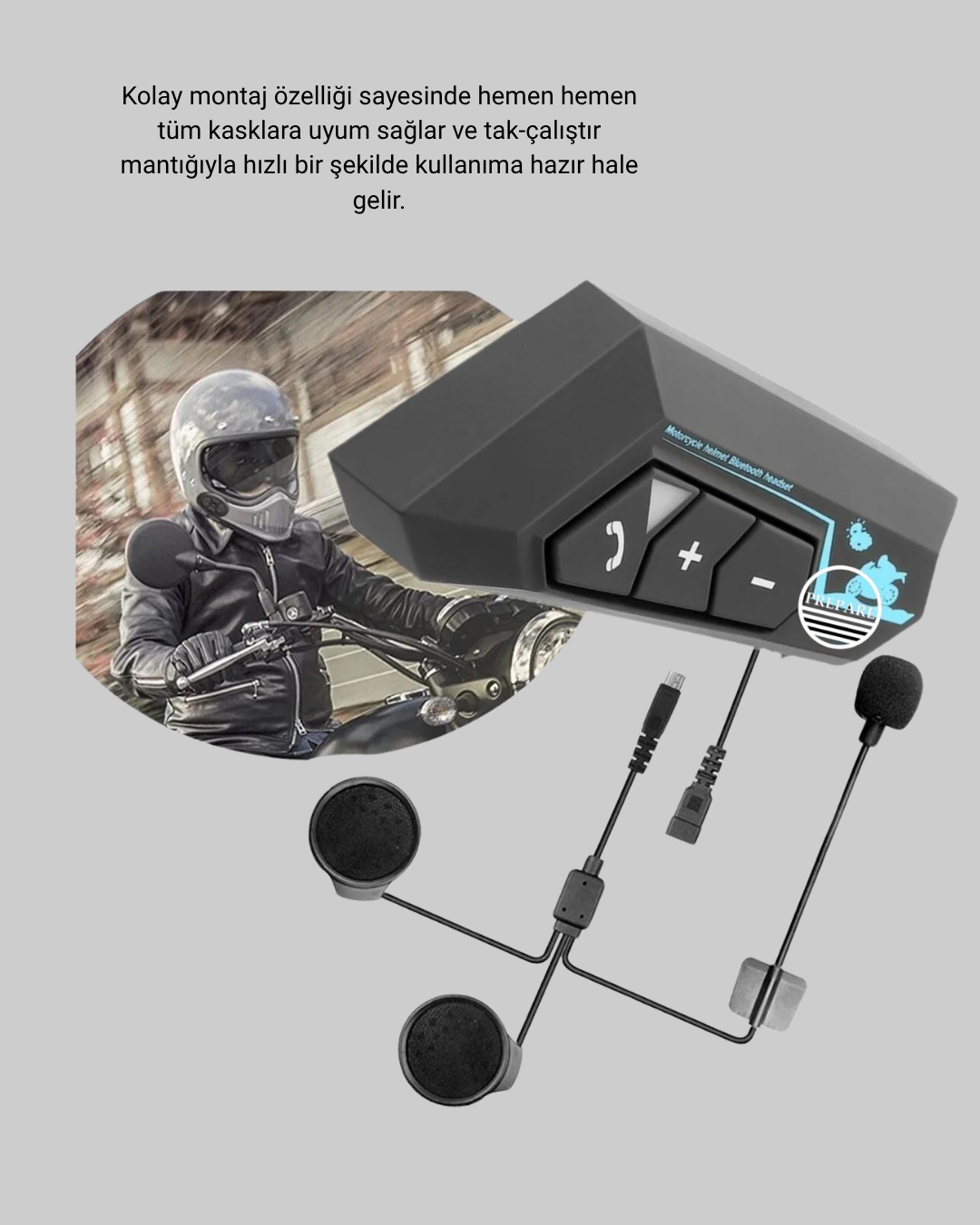 BT22 Kask Bluetooth Kulaklık 5.0 Gürültü Engelleyici ve Eller Serbest Kullanım