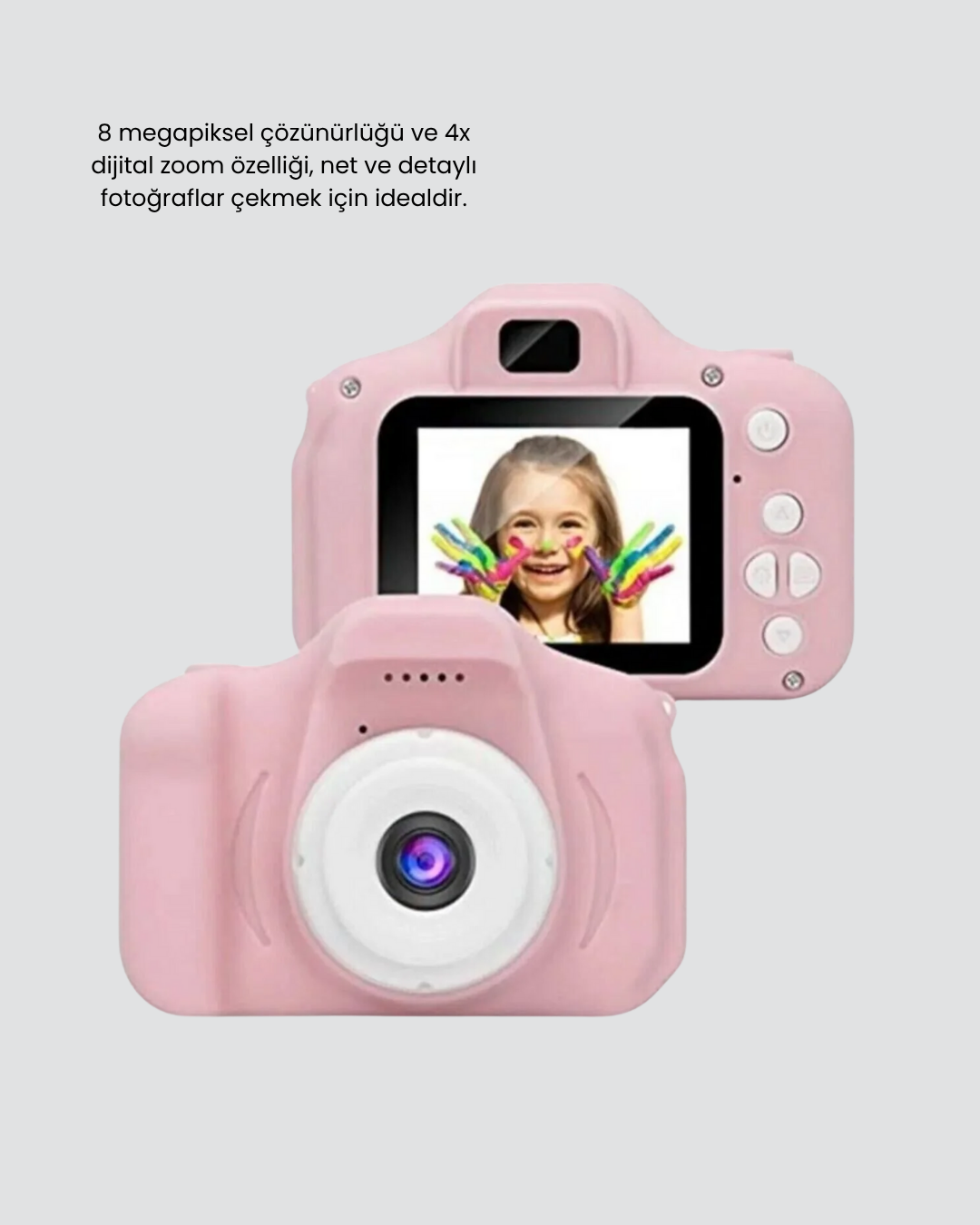 Pembe Mini 1080p HD Çocuk Kamera – 8MP, Video Kaydı,TF Kart Destekli