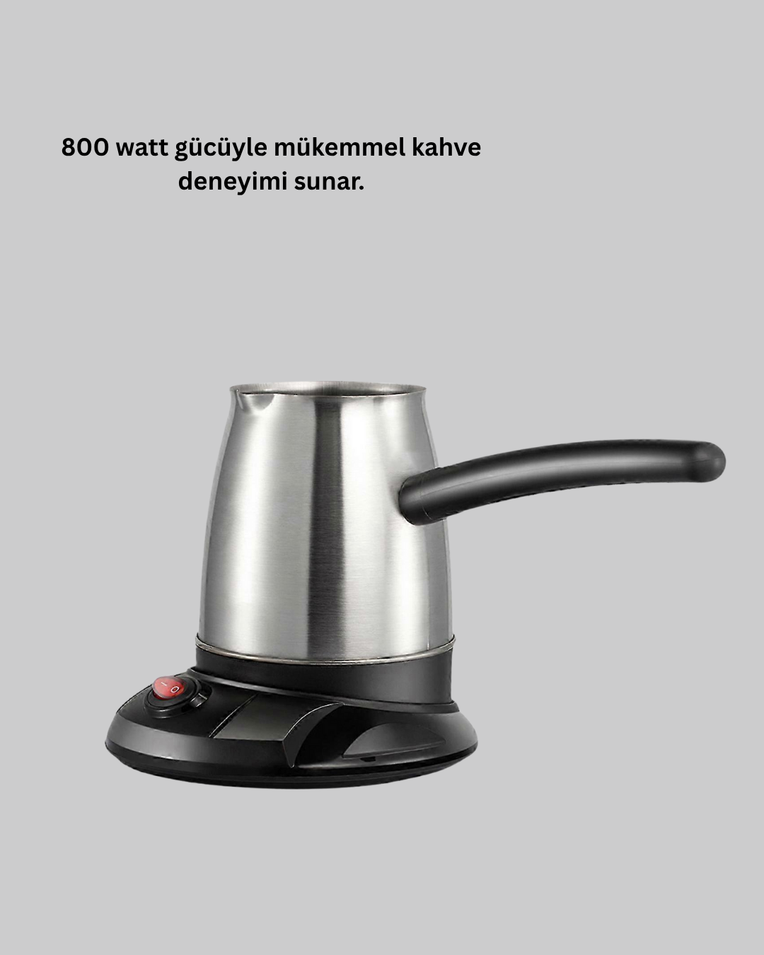 Paslanmaz Çelik Elektrikli Cezve 800W 6 Fincan Kapasiteli