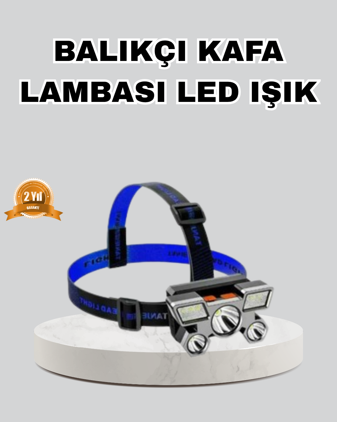 Outdoor ve Gece Balıkçılığı İçin LED Kafa Lambası – USB Şarjlı, 60° Ayarlanabilir Far