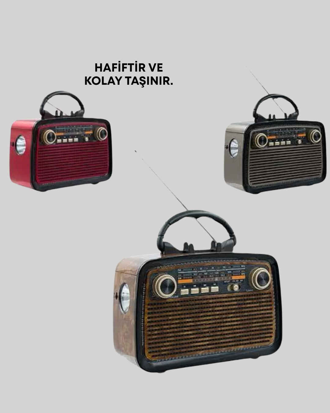 Taşınabilir Bluetooth Hoparlör – Modern Teknoloji ile Nostaljik Radyo Deneyimi, FM/AM Fonksiyonu