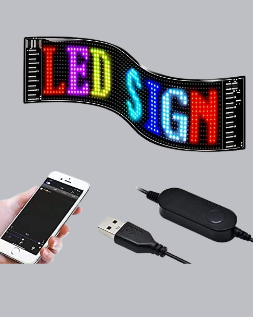 RGB LED Panel – USB Güç Girişli, GIF ve Yazı Gösterimli Akıllı Ekran