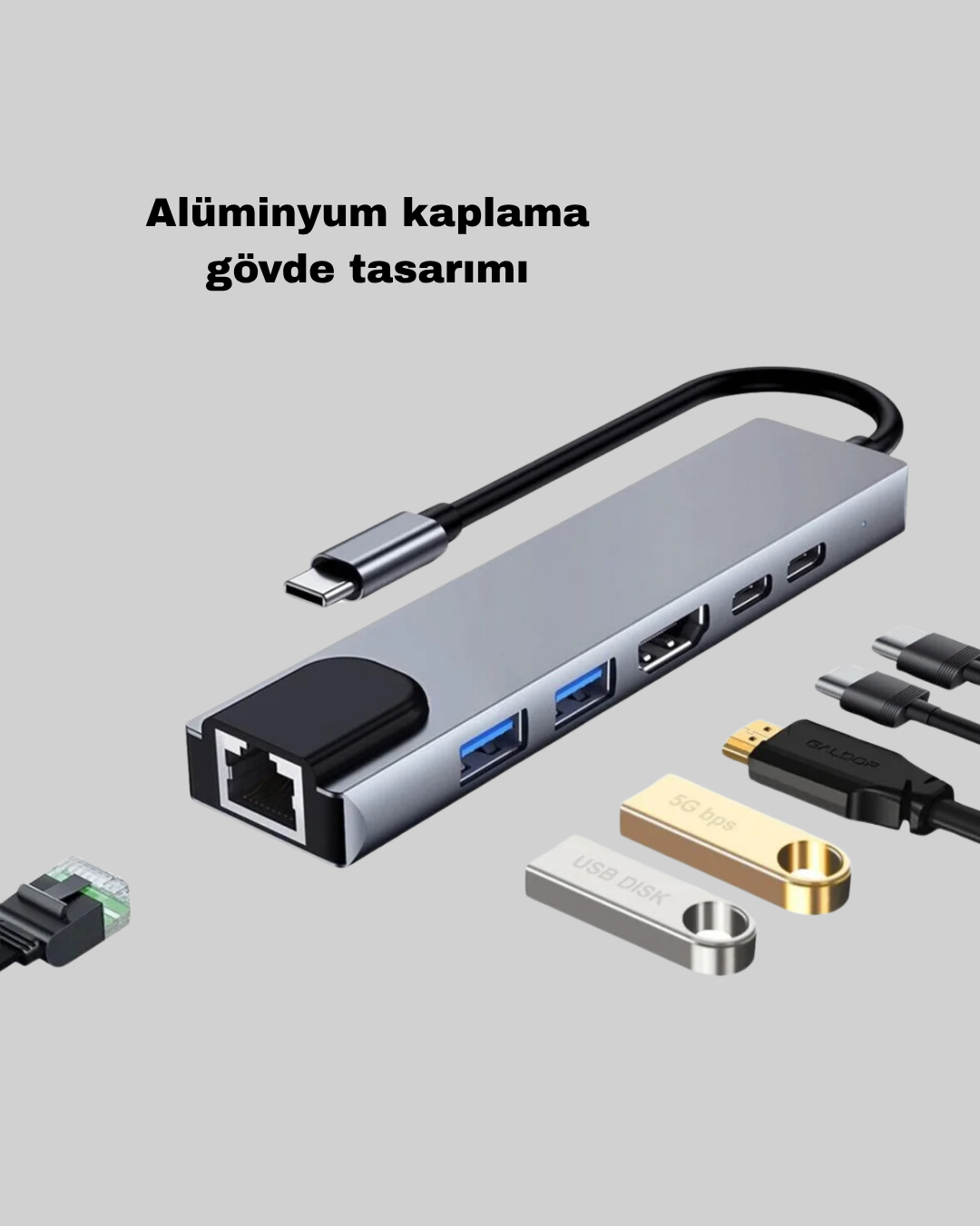 Dönüştürücü Hub – Kompakt, Dayanıklı ve Yüksek Hızlı Bağlantı