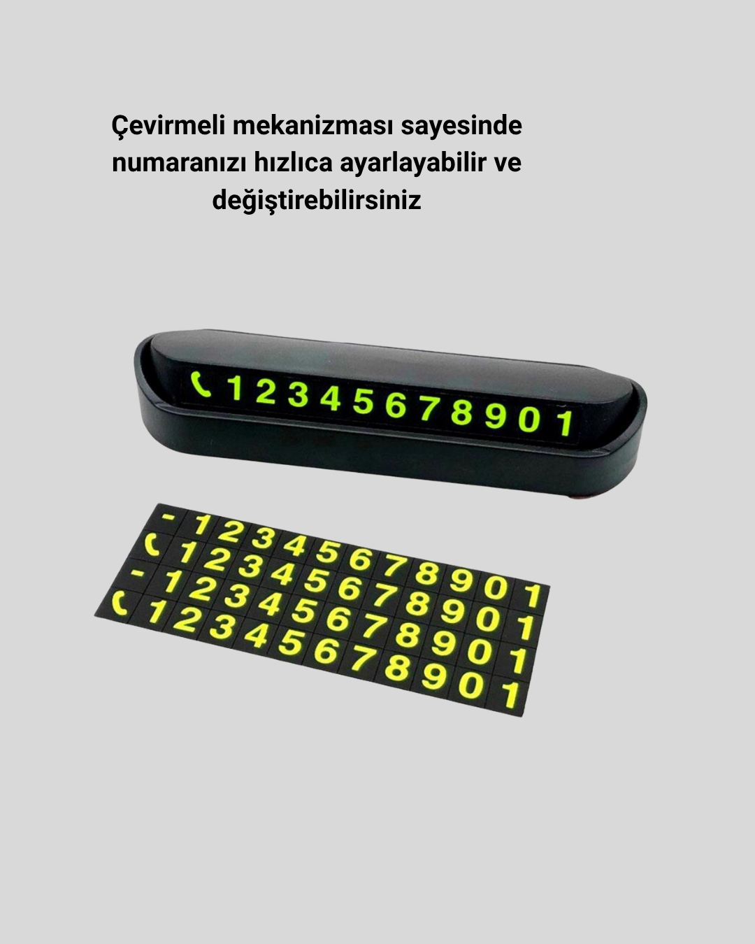 Alüminyum Kasa Gri Çevirmeli Araç İçi Telefon Numaratörü