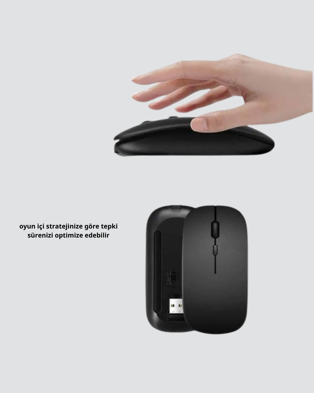Kablosuz Oyuncu Mouse –  Gelişmiş Optik Sensör, Profesyonel ve Oyun Kullanımına Uygun
