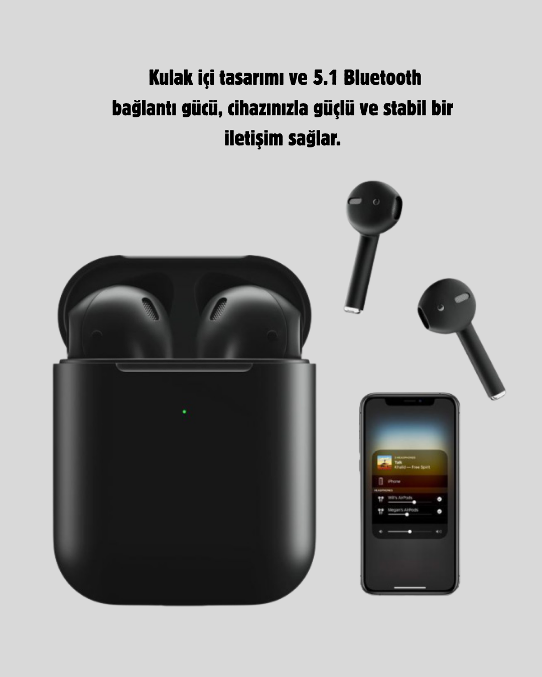 Tws Pro 5 3D HD Ses Bluetooth Kulaklık – Kablosuz, Ergonomik, Şarj Kutulu, Gürültü Engelleme