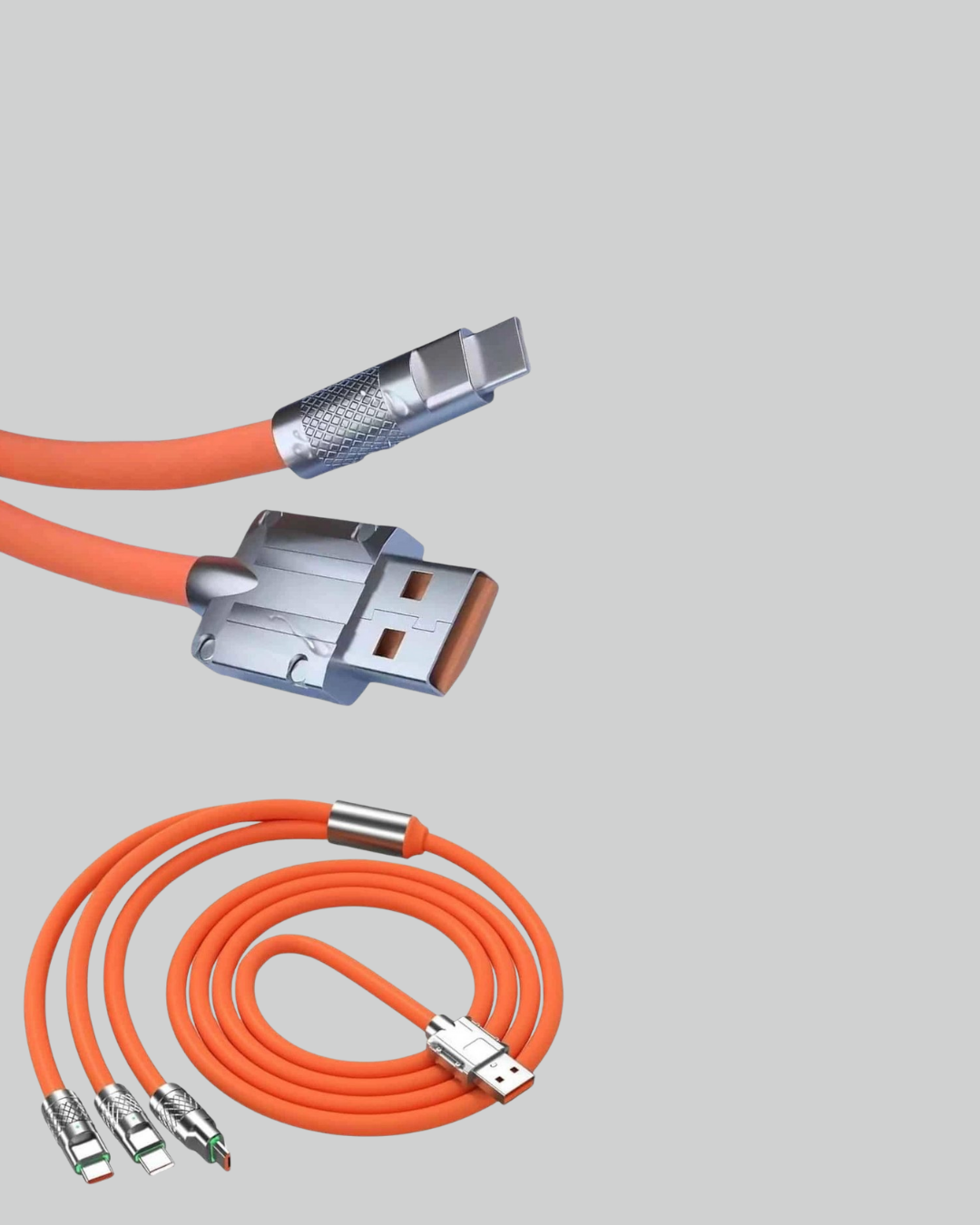 120W Şarj Destekli 3’ü 1 Arada Çoklu Şarj Kablosu – 1.2 Metre
