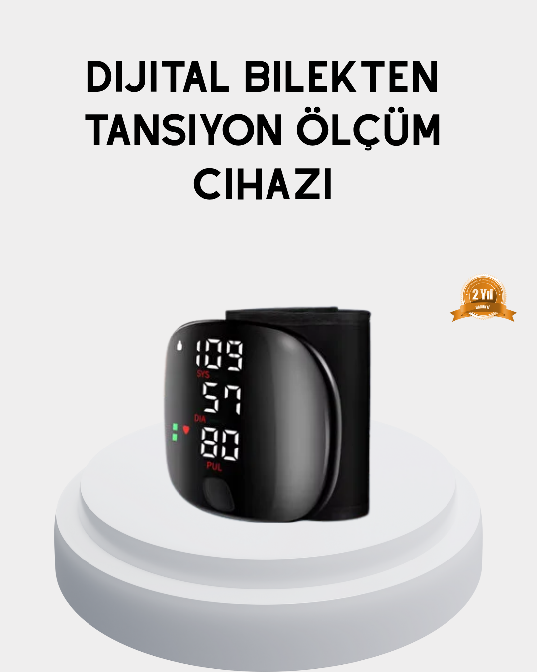 Taşınabilir Dijital Tansiyon Aleti – Bilekten Ölçüm, Aritmi Uyarısı ve Risk Göstergesi