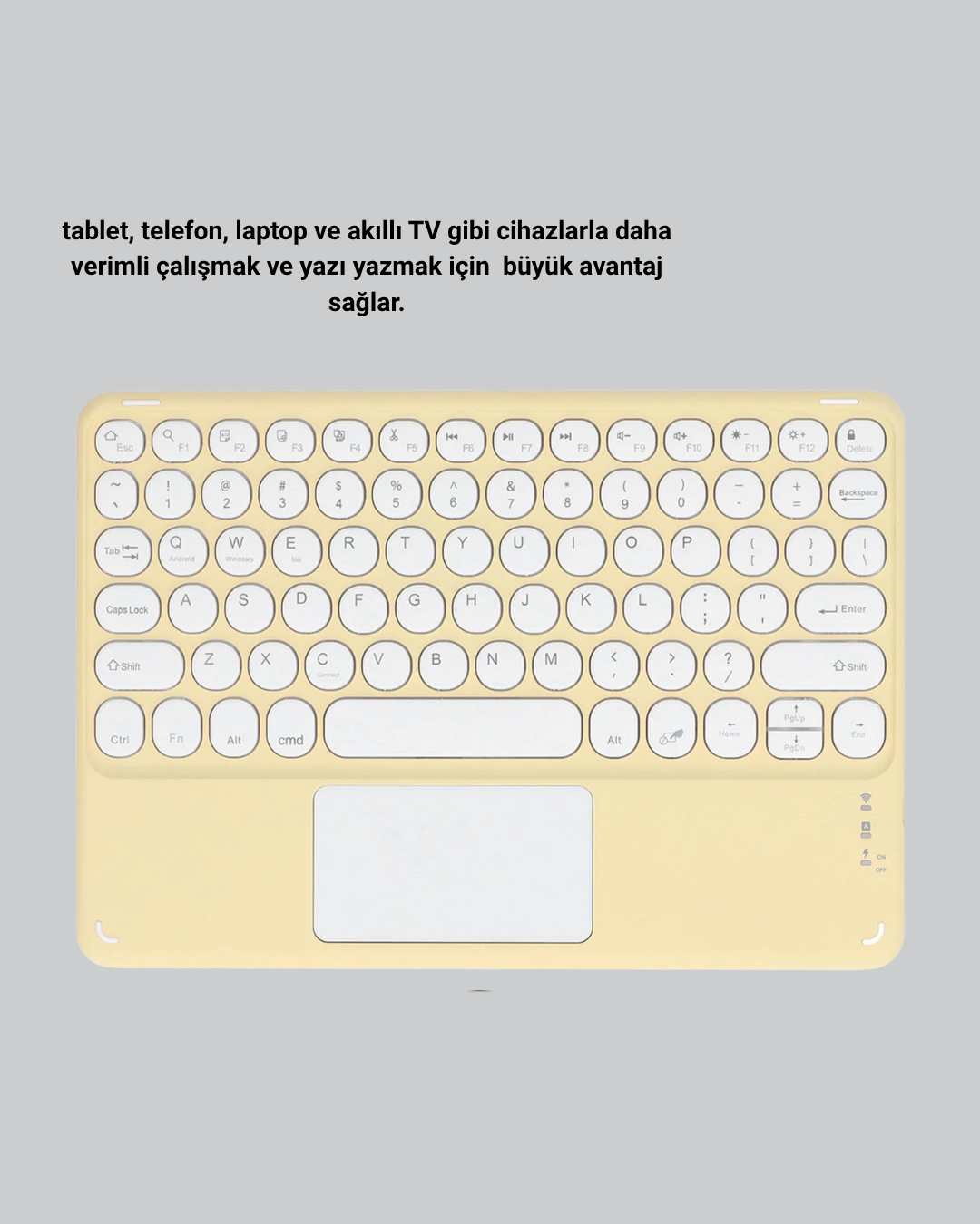 Kablosuz Bluetooth Klavye – Slim Taşınabilir Tasarım