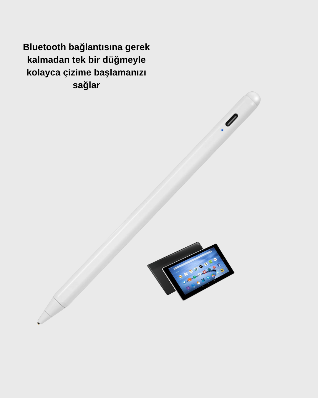Akıllı Dokunmatik Kalem – Type-C Şarjlı, Manyetik, Apple Pencil Alternatifi Stylus Pen