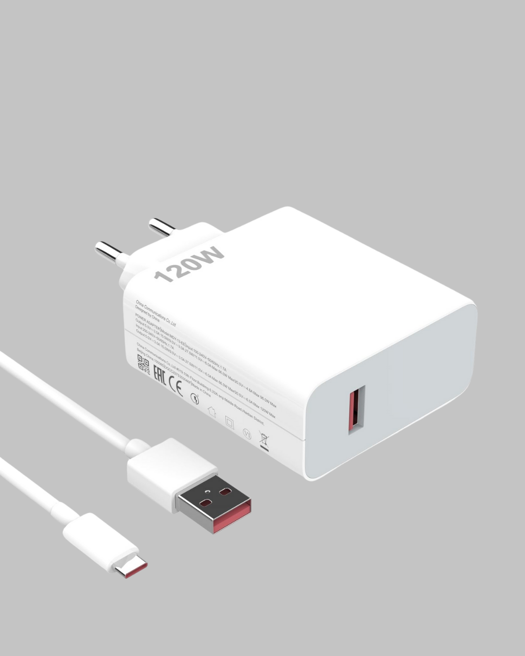 120W Hızlı Şarj Başlığı Ultra Güçlü Type-C Adaptör Kablo Dahil
