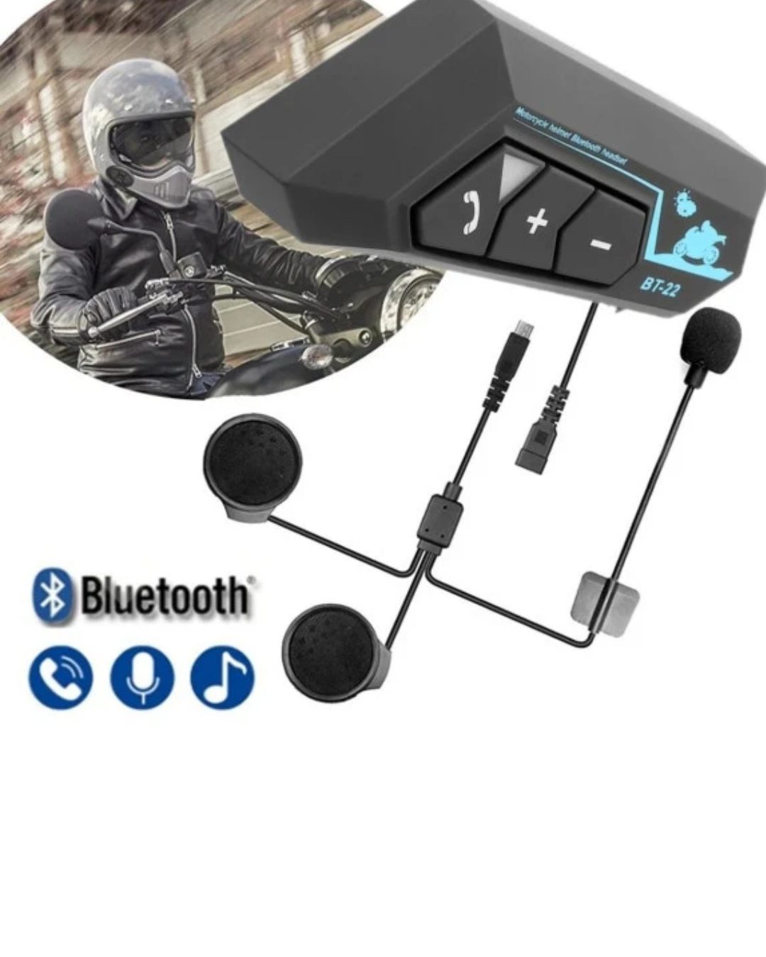 Şarjlı Bluetooth Kask Kulaklığı Navigasyon ve Müzik Destekli