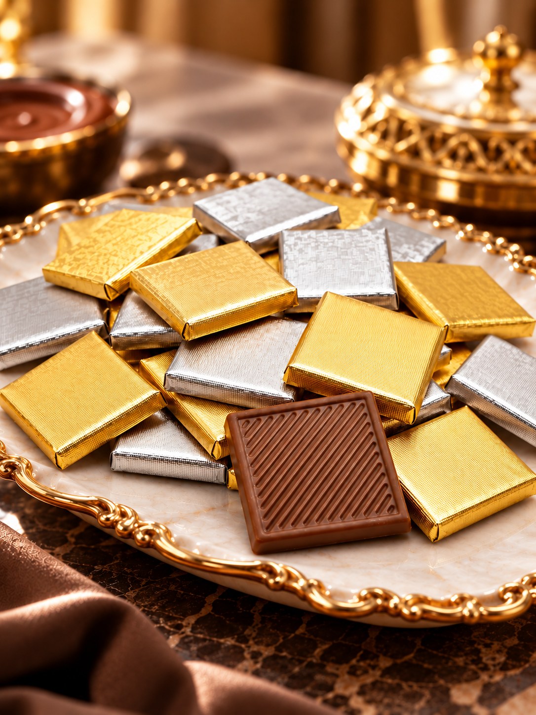 MUVI CHOCO ALTIN & GÜMÜŞ SARGILI SÜTLÜ MADLEN ÇİKOLATA 250 G