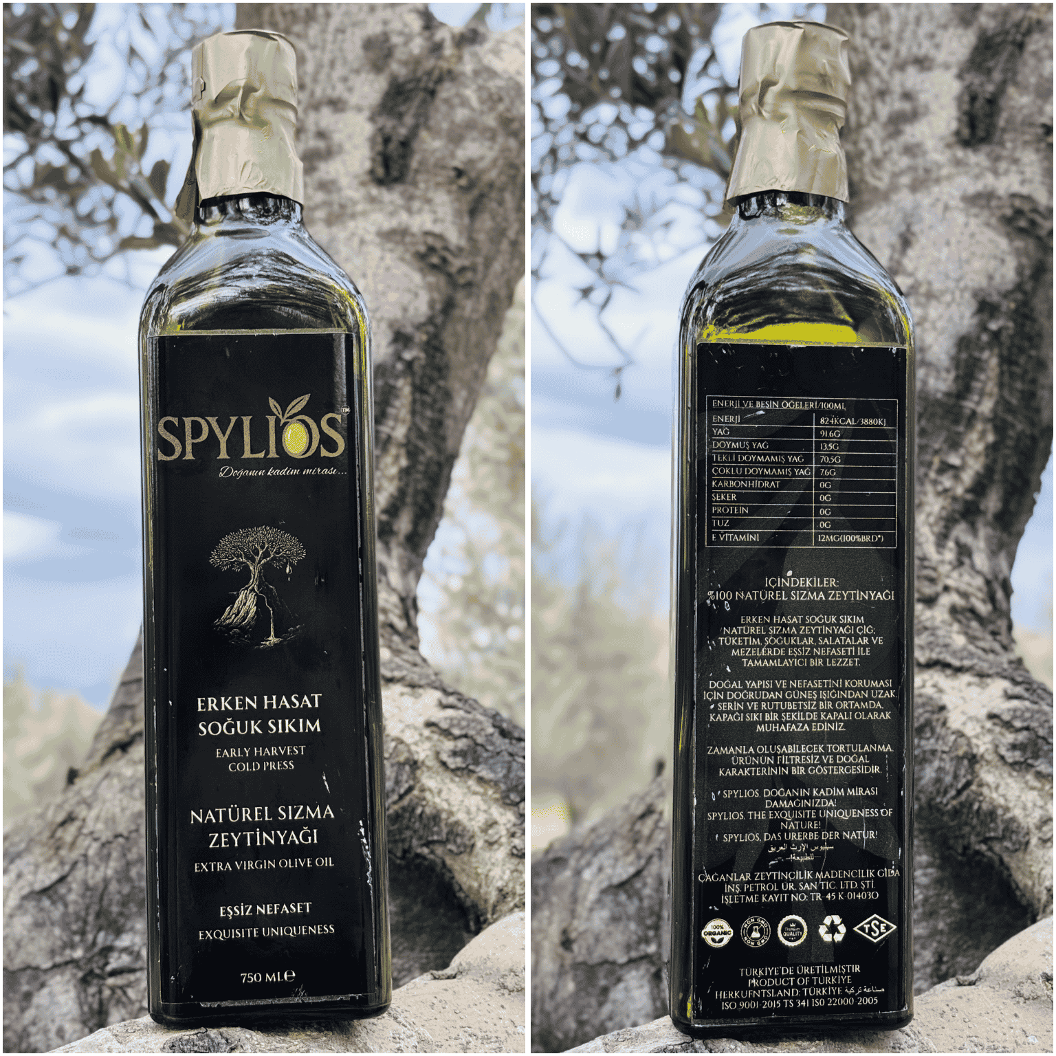 Spylios Natürel Erken Hasat Soğuk Sıkım Domat Sızma Zeytinyağı 750 Ml Cam Şişe (2025-2026 Sezonu Yeni Hasat)