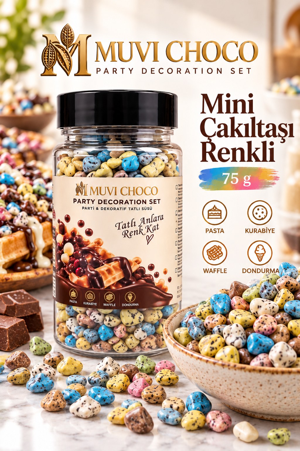 MUVI CHOCO MİNİ ÇAKILTAŞI RENKLİ 75G