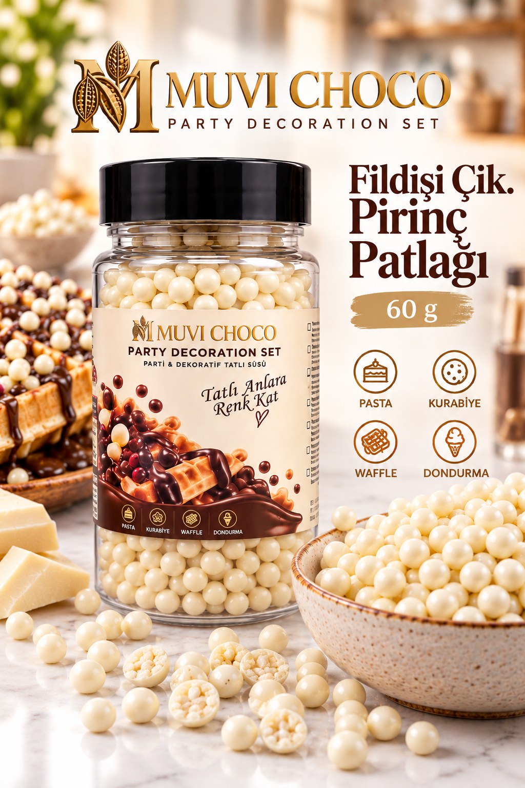 MUVI CHOCO FİLDİŞİ ÇİK. PİRİNÇ PATLAĞI 60G