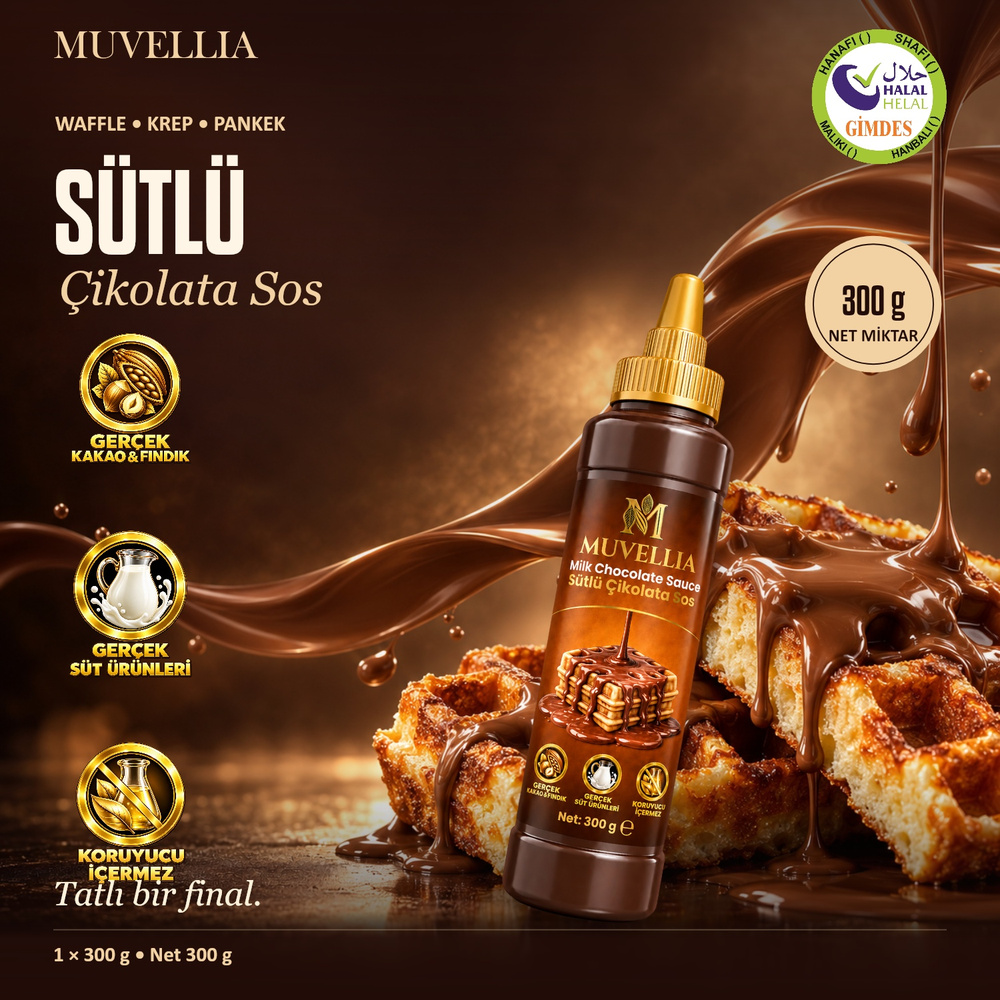 Muvellia Sütlü Çikolata Sosu Waffle Krep Pankek 300 g