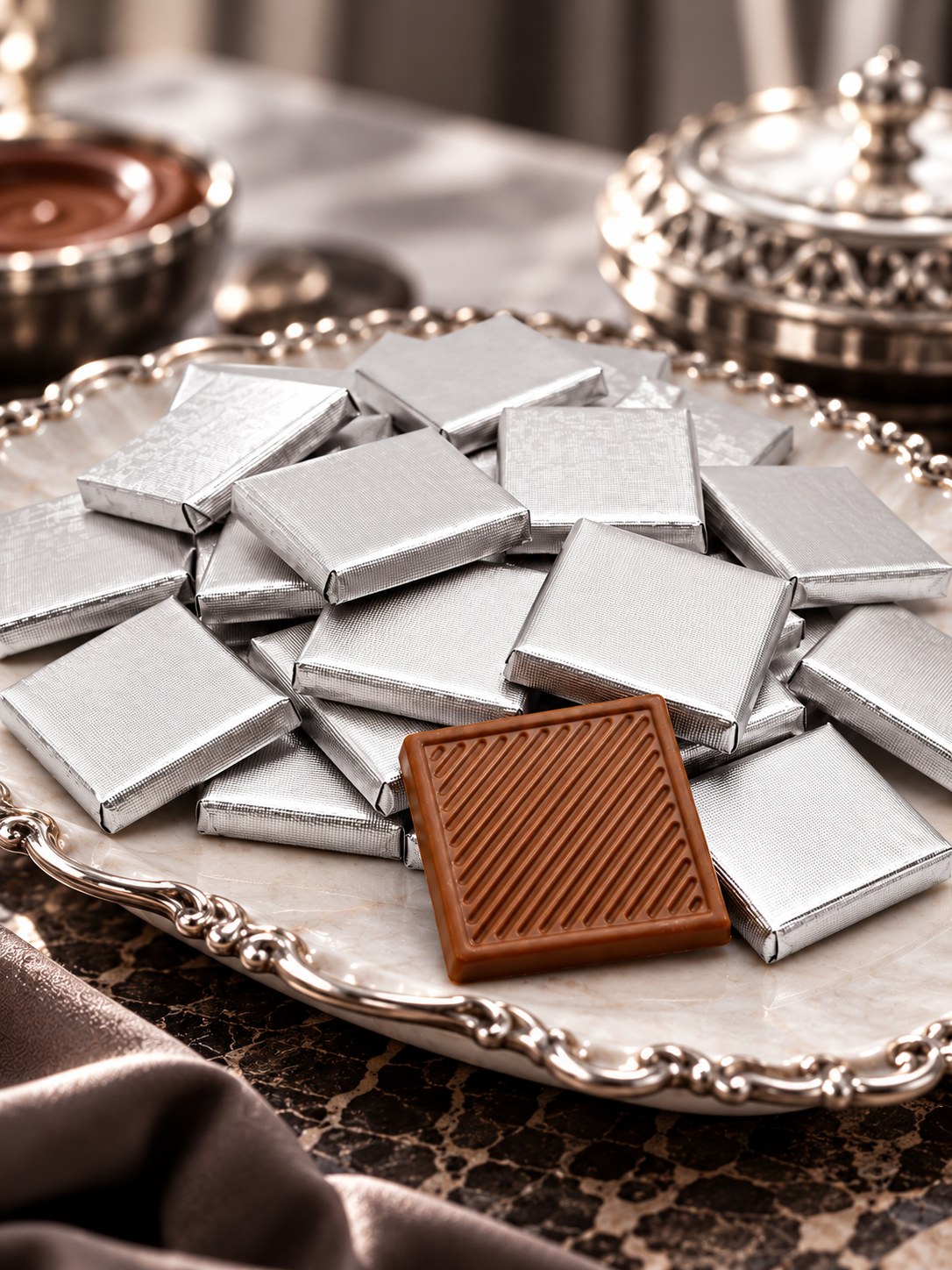 MUVI CHOCO GÜMÜŞ SARGILI SÜTLÜ MADLEN ÇİKOLATA 250 G