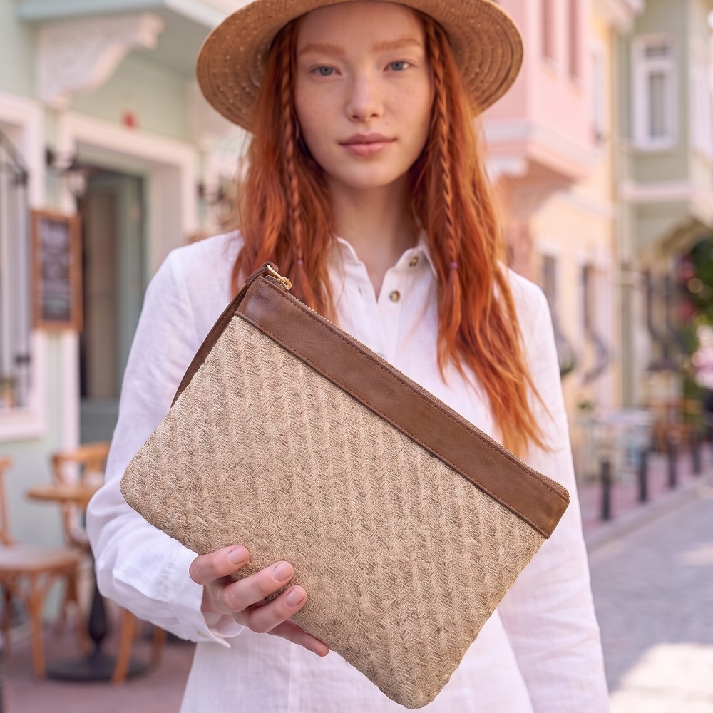 Jolie Hasır Kadın Portföy & Clutch El Çantası
